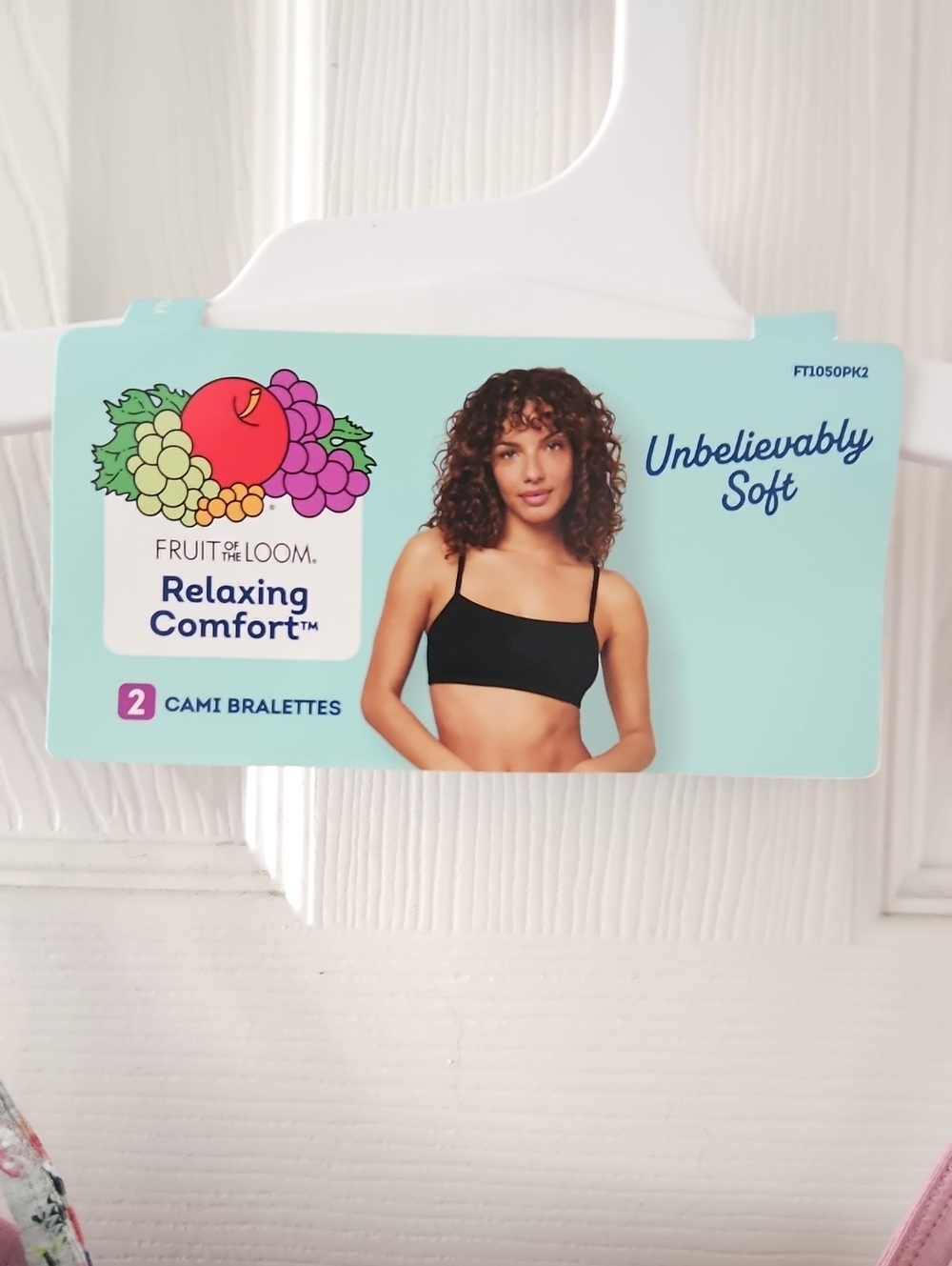 Fruit of the Loom Cami Bralettes, 2 Pk, Rose & Floral NWT, Sz Lg - Picture 2 of 7